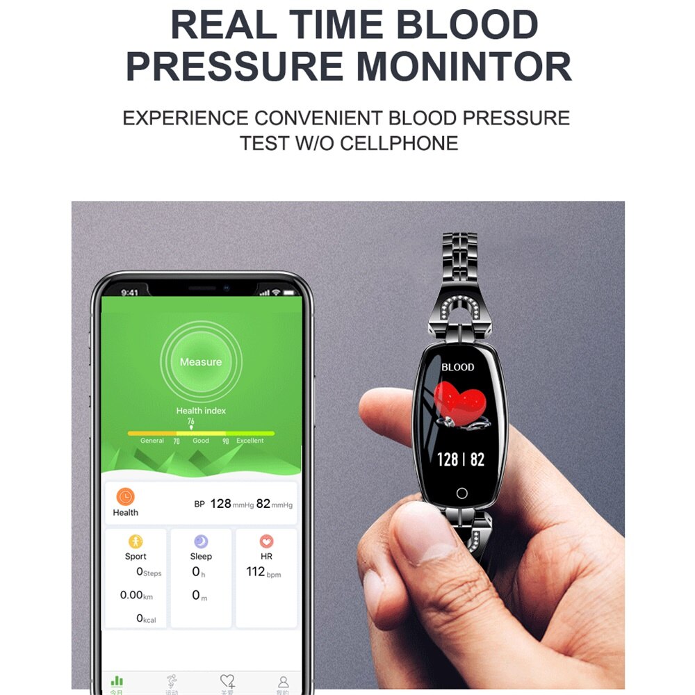 696 H8 women Smart Bracelet  Wristband Blood Pressure Heart Rate Monitor Fitness Tracker Waterproof Smart Band Female Smartwatch