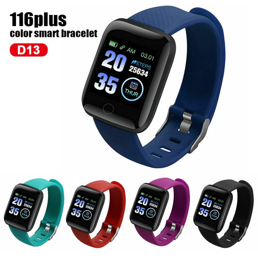 116 Plus Smart Watch Heart Rate Watch Wristband Sports Watches Smart Blood Pressure Fitness Tracker Smartwatch Waterproof D13