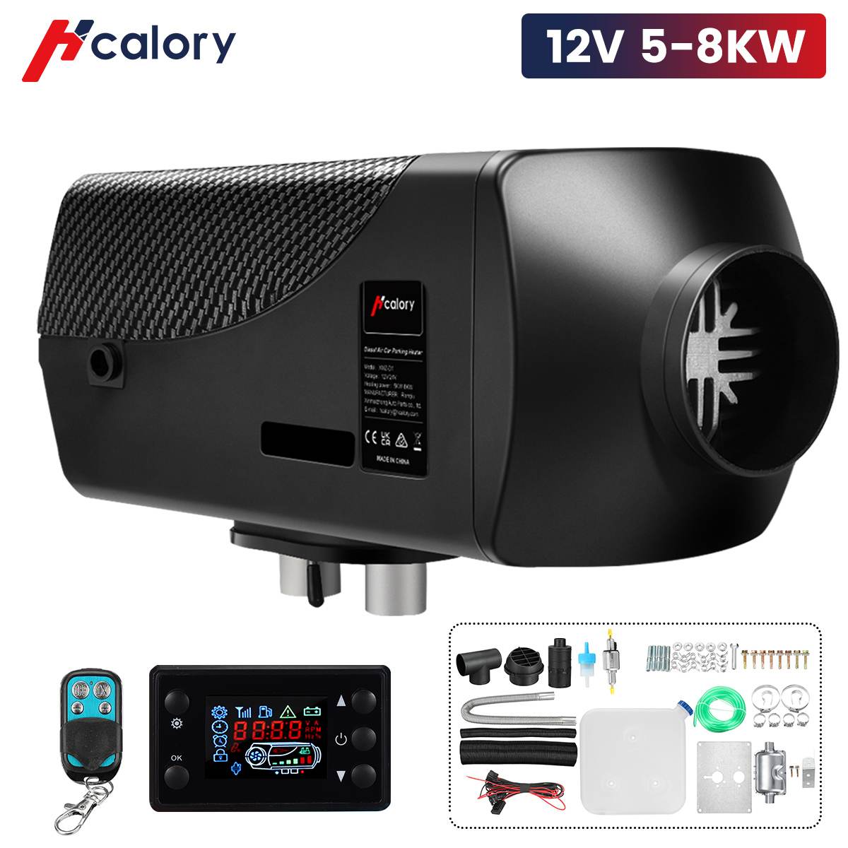 Hcalory Car Heater 5-8KW 12V Air Diesels Heater Parking Heater With Remote Control LCD Monitor for RV Motorhome Trucks Boats